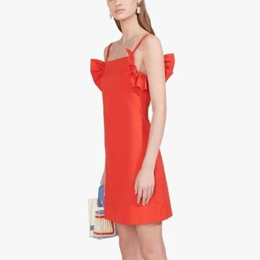 STAUD Harbor Dress in Tomato Red